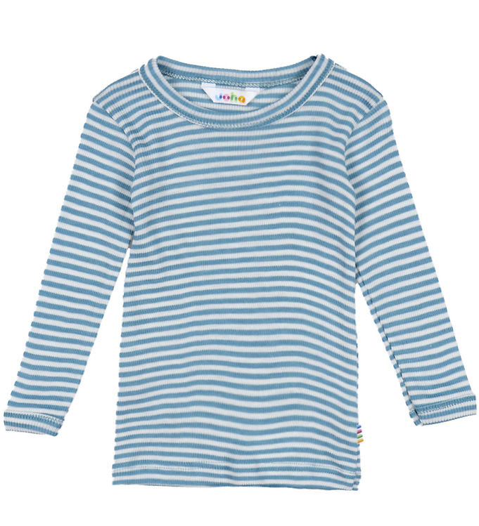Joha Bluse - Rib - Uld/Silke - Blå