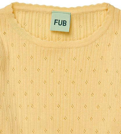 FUB T-skjorte - Rib - Pointelle - Vanilla