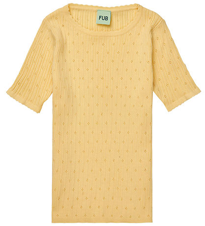 FUB T-skjorte - Rib - Pointelle - Vanilla