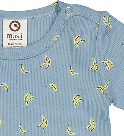 Müsli Body k/æ - Rib - Banana - Ocean/Corn/Night blue Müsli Body k/æ - Rib - Banana - Ocean/Corn/Night blue