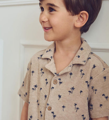 Müsli Skjorte - Palm - Cashmere/Night Blue Müsli Skjorte - Palm - Cashmere/Night Blue