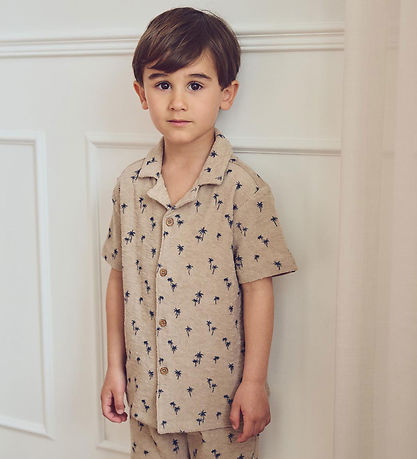 Müsli Skjorte - Palm - Cashmere/Night Blue Müsli Skjorte - Palm - Cashmere/Night Blue