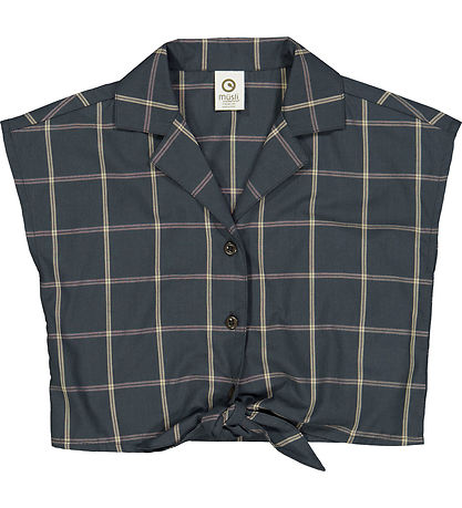 Müsli Skjorte - Check Crop - Night Blue/Cashmere