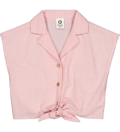 Müsli Skjorte - Seesucker - Crop - Balsam Cream/Bubblegum Müsli Skjorte - Seesucker - Crop - Balsam Cream/Bubblegum