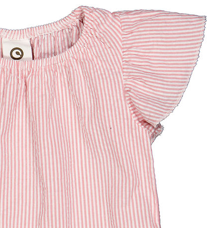 Müsli Top - Seersucker - Frill - Balsam Cream/Bubblegum