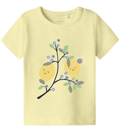 Name It T-shirt - NmfFaberry - 2-pak - Cloud Dancer/Pastel Yello