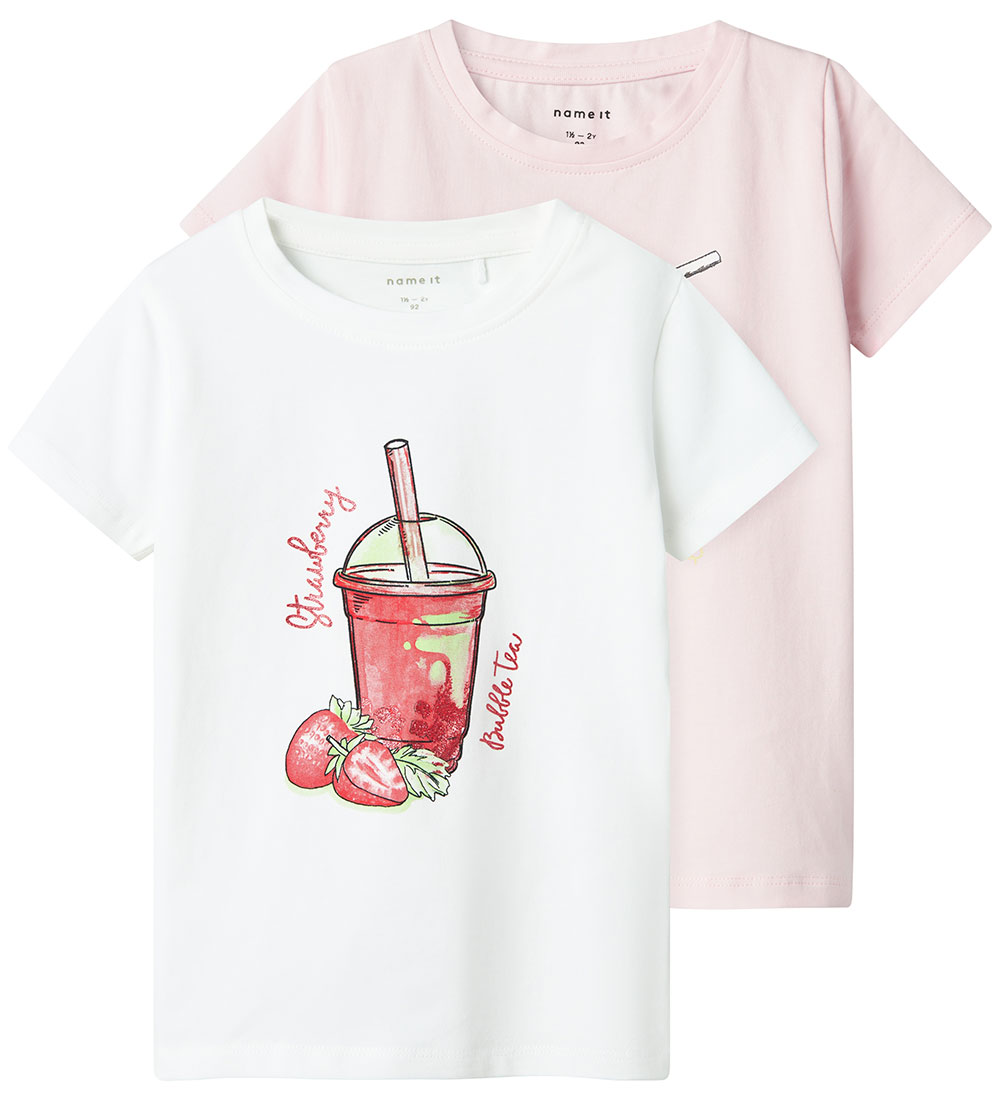 Name It T-Shirt - NmfFoji - Ballerina/Bright White - Name It - 3 Jahre (98) - T-Shirts
