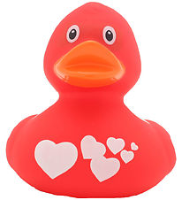 Badeand - Rød And m. Hvide Hjerter Badeand - Rød And m. Hvide Hjerter