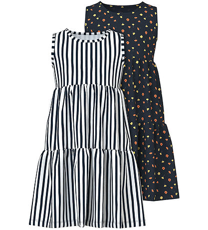 Name It Kjole - NkfVigga - 2-pak - Dark Sapphire/Brigtht White S