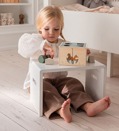 Sebra Skammel - 23,5x23,5x36 cm - Hvid