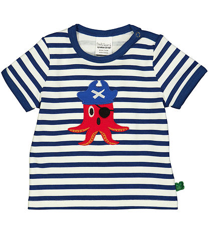 Freds World T-shirt - Baby - Almond/ Navy Freds World T-shirt - Baby - Almond/ Navy