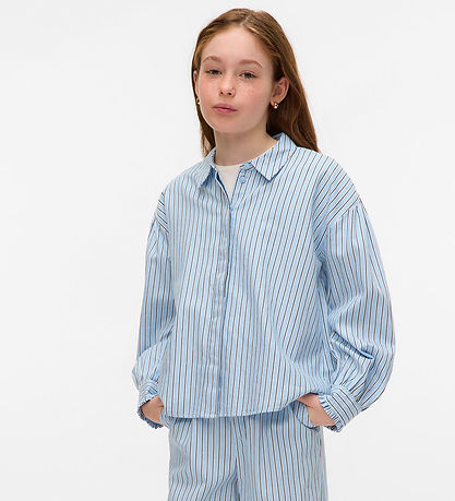 Vero Moda Girl Skjorte - VmPinnys - Airy Blue/New Pinny