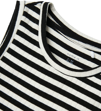 Name It Kjole - Rib - Noos - NkfSuraja - Bright White/W. BLACK S Name It Kjole - Rib - Noos - NkfSuraja - Bright White/W. BLACK S