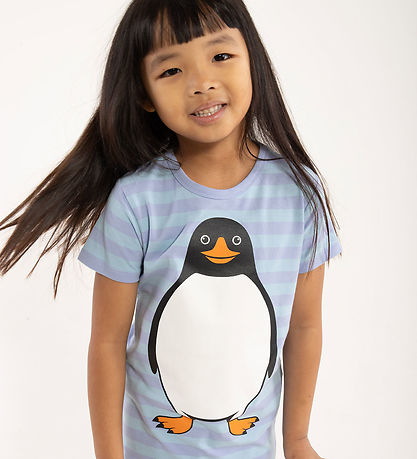 DYR T-shirt - DyrGrowl - Lila/Baby Blue Pingvin