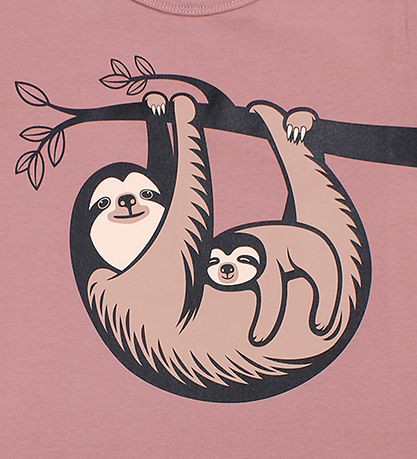 ANIMALS T-shirt - DyrGrowl - Dk Rose Beige Sloth Mother