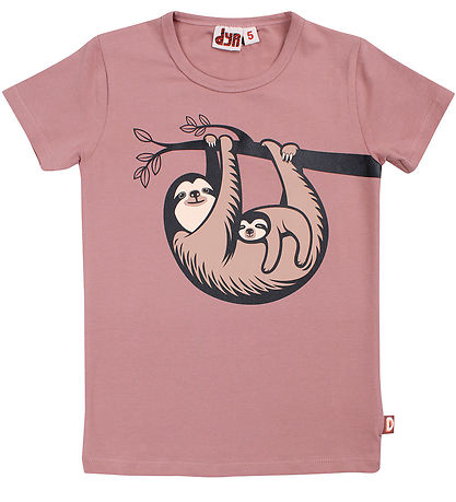 ANIMALS T-shirt - DyrGrowl - Dk Rose Beige Sloth Mother