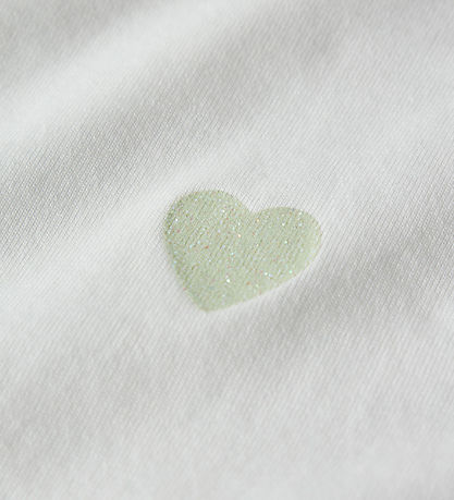 Name It T-shirt - Noos - NkfVioline - Bright White/Green Heart Name It T-shirt - Noos - NkfVioline - Bright White/Green Heart