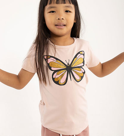 DYR T-shirt - DyrGrowl - Lt Rose Sommefugl DYR T-shirt - DyrGrowl - Lt Rose Sommefugl