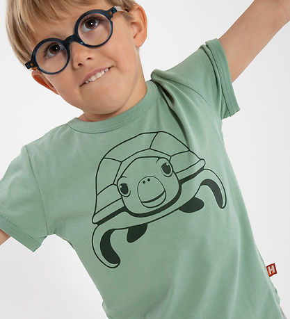 DYR T-shirt - DyrHide - Herb Green Outline Havskildpadde