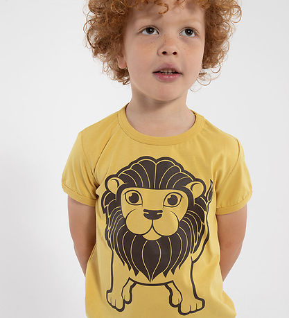 DYR T-shirt - DyrHide - Faded Yellow Stor Løve