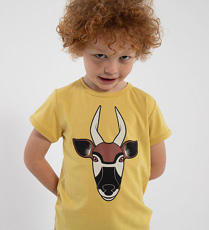 DYR T-shirt - DyrHide - Faded Yellow Bongo Antilope DYR T-shirt - DyrHide - Faded Yellow Bongo Antilope