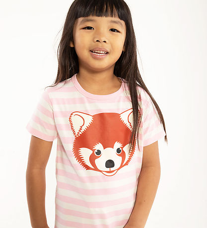 DYR T-shirt - DyrGrowl - Pastel Pink/Chalk Roed Panda