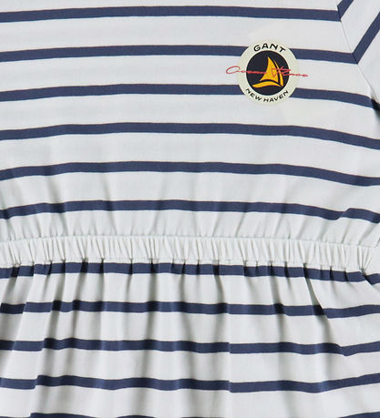 GANT Kjole - Striped - Dusty Navy