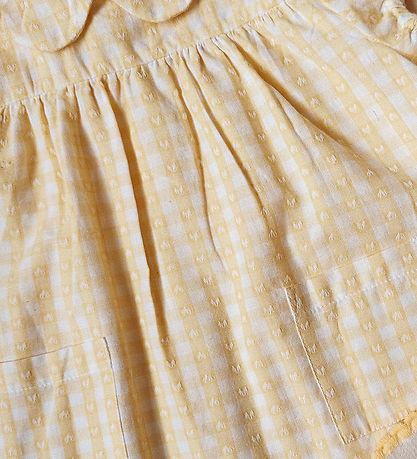 Flöss Kjole - Olivia - Soft Yellow Heart Gingham