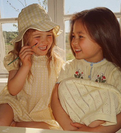 Flöss Kjole - Olivia - Soft Yellow Heart Gingham Flöss Kjole - Olivia - Soft Yellow Heart Gingham