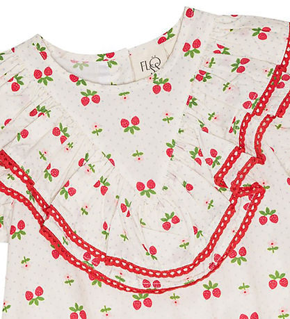 Flöss Kjole - Sofia - Soft White Berry m. Blonder