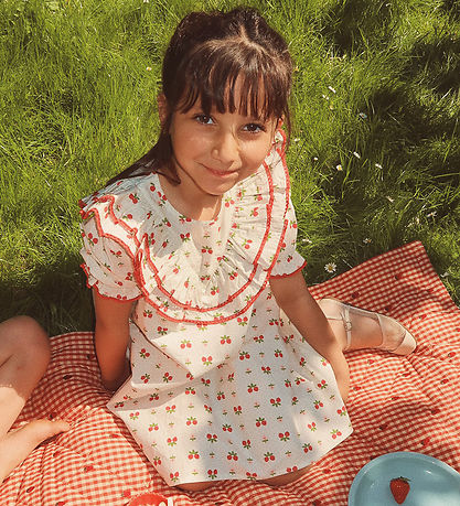 Flöss Kjole - Sofia - Soft White Berry m. Blonder