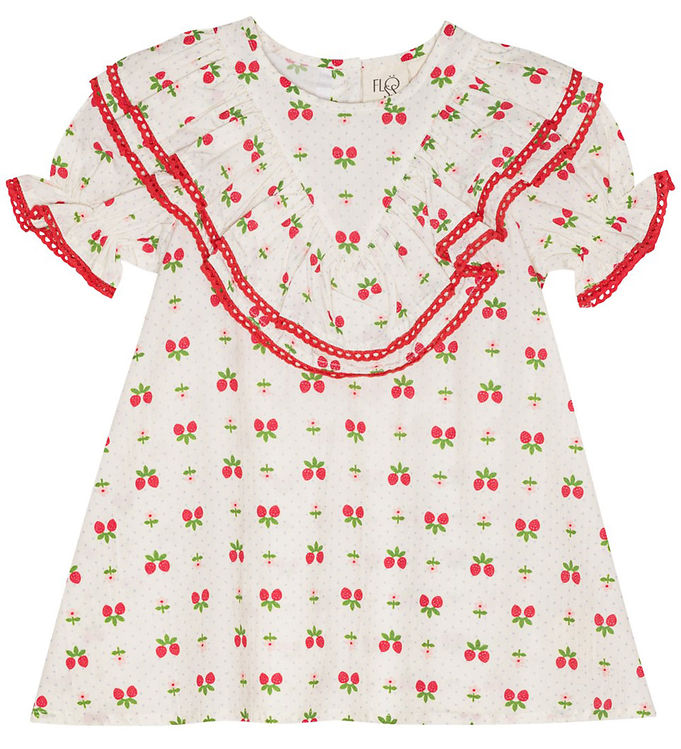 Flöss Kjole - Sofia - Soft White Berry m. Blonder