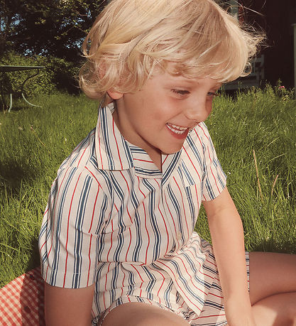 Flöss Shirt - Miles - Red/Blue Stripes