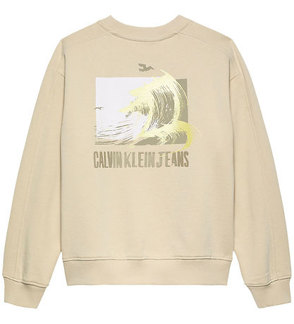 Calvin Klein Sweatshirt - Summer Backprint - Oyster Gray Grey Calvin Klein Sweatshirt - Summer Backprint - Oyster Gray Grey