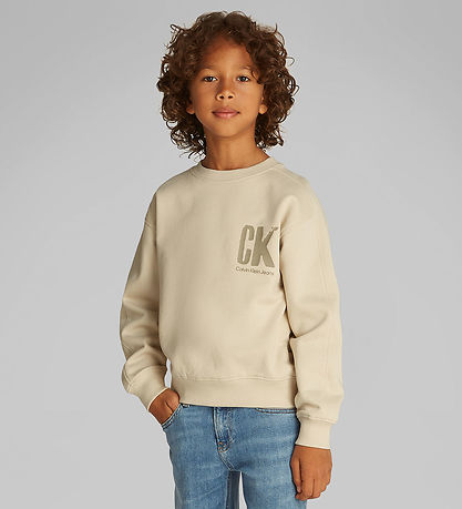 Calvin Klein Sweatshirt - Summer Backprint - Oyster Gray Grey Calvin Klein Sweatshirt - Summer Backprint - Oyster Gray Grey