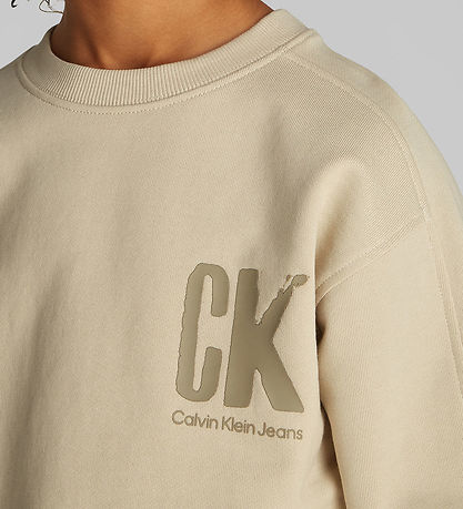 Calvin Klein Sweatshirt - Summer Backprint - Oyster Gray Grey Calvin Klein Sweatshirt - Summer Backprint - Oyster Gray Grey