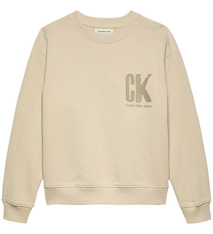 Calvin Klein Sweatshirt - Summer Backprint - Oyster Gray Grey Calvin Klein Sweatshirt - Summer Backprint - Oyster Gray Grey