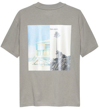 Calvin Klein T-shirt - Miami Backprint - Laurel Oak Grey