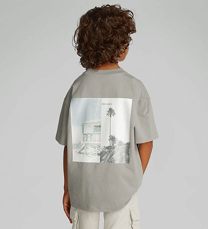 Calvin Klein T-shirt - Miami Backprint - Laurel Oak Grey