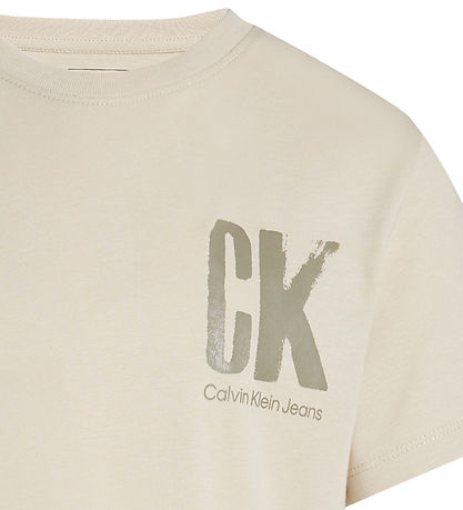 Calvin Klein T-shirt - Chest Surf Graphic - Oyster Grey Calvin Klein T-shirt - Chest Surf Graphic - Oyster Grey