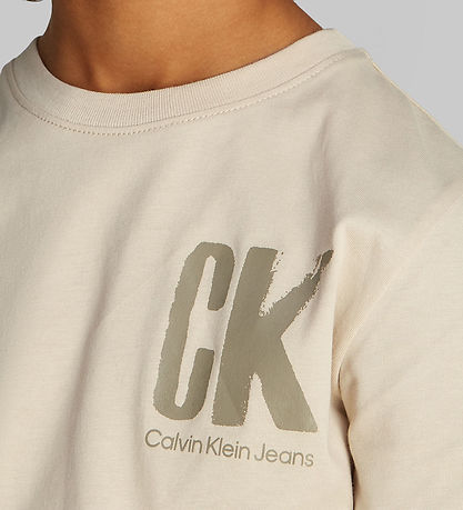 Calvin Klein T-shirt - Chest Surf Graphic - Oyster Grey Calvin Klein T-shirt - Chest Surf Graphic - Oyster Grey