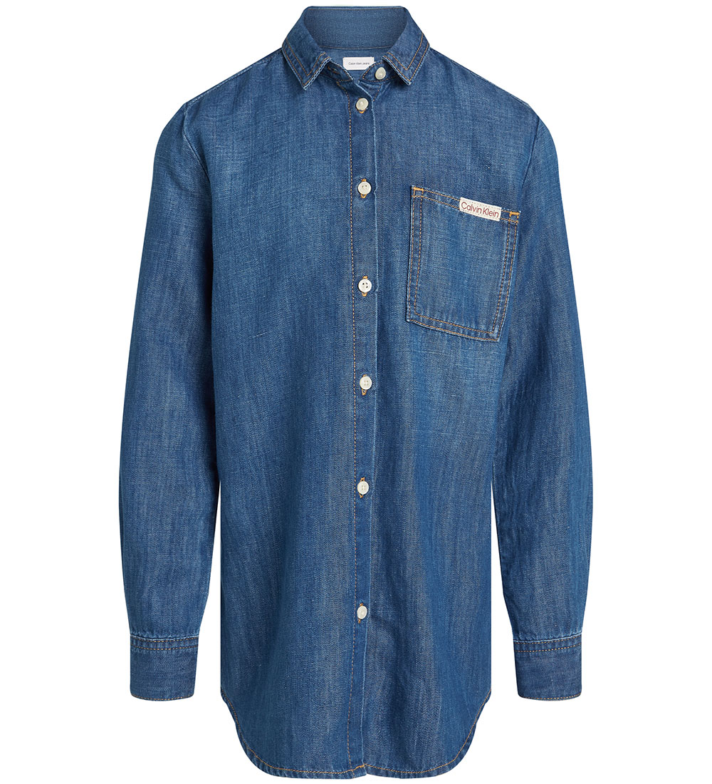 Calvin Klein Hemd - Denim - Mid Serenity Blue - Calvin Klein - 12 Jahre (152) - Hemd/Bluse