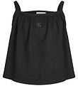 Calvin Klein Top - Rib - Crinkle Strap - Ck Black