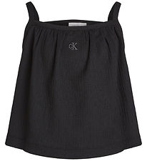 Calvin Klein Top - Rib - Crinkle Strap - Ck Black Calvin Klein Top - Rib - Crinkle Strap - Ck Black