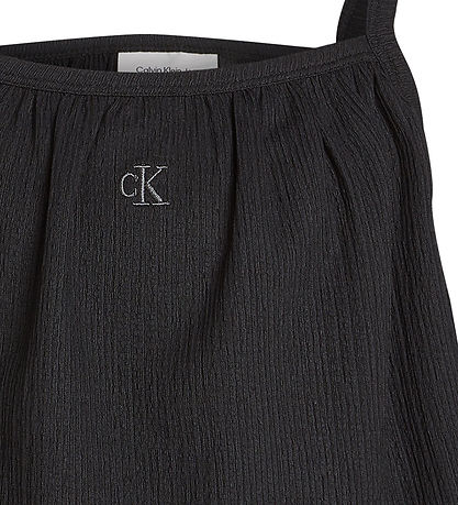 Calvin Klein Top - Rib - Crinkle Strap - Ck Black Calvin Klein Top - Rib - Crinkle Strap - Ck Black