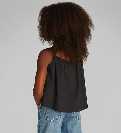 Calvin Klein Top - Rib - Crinkle Strap - Ck Black Calvin Klein Top - Rib - Crinkle Strap - Ck Black