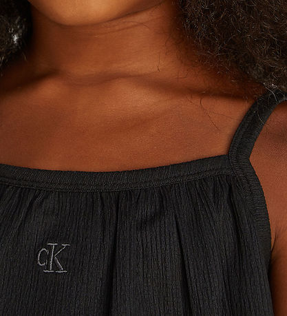 Calvin Klein Top - Rib - Crinkle Strap - Ck Black Calvin Klein Top - Rib - Crinkle Strap - Ck Black