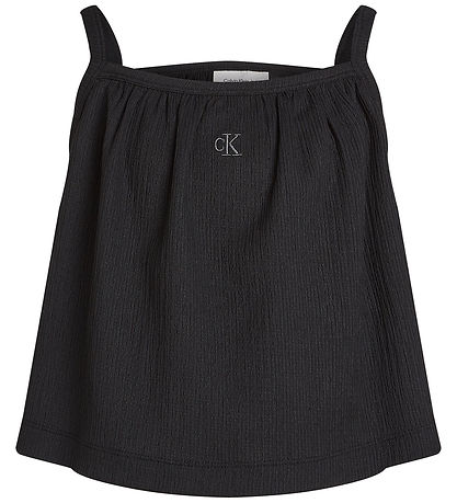 Calvin Klein Top - Rib - Crinkle Strap - Ck Black Calvin Klein Top - Rib - Crinkle Strap - Ck Black