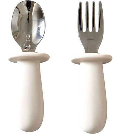 Jack o Juno Børnebestik - Silikone/rustfrit Stål - Cream