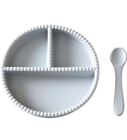 Jack o Juno Spisesæt - Silikone - 2 Dele - Bubble - Glacier Grey